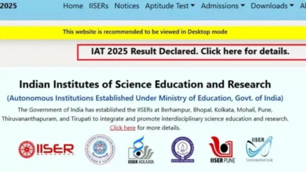 IISER IAT 2025 Result Out 7 Powerful Updates Guide