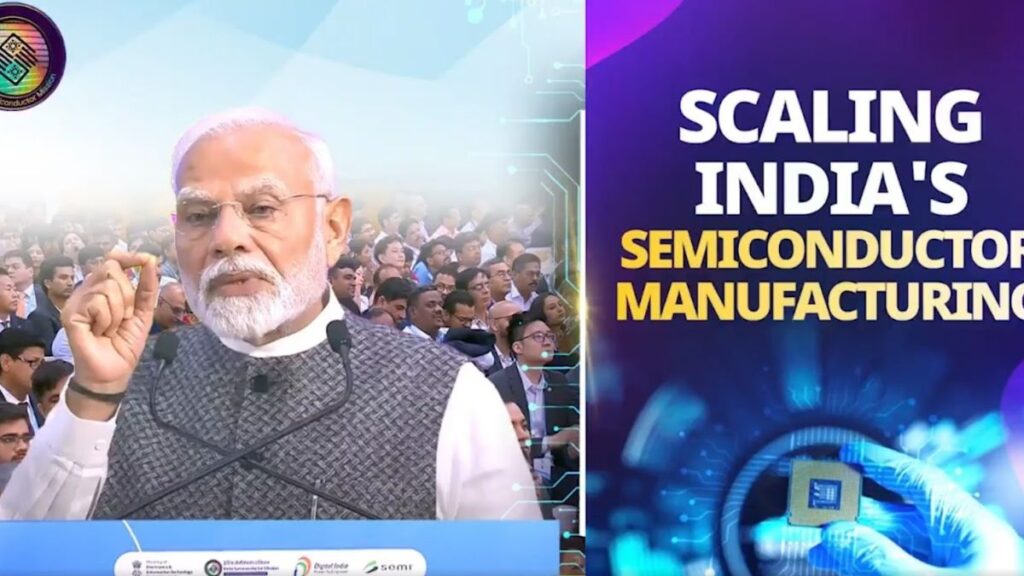 India’s Proud Moment: IT Minister Ashwini Vaishnaw Presents First ‘Made in India’ Chip to PM Modi at Semicon 2025