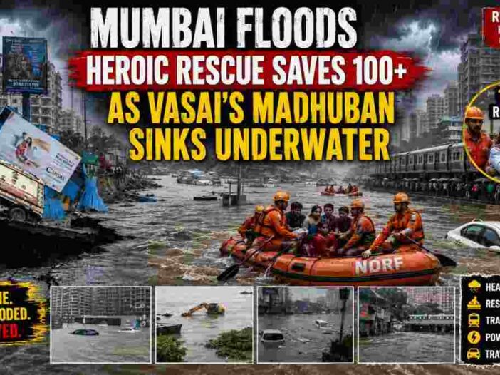 Mumbai Floods Heroic Rescue Saves 100+ as Vasai's Madhuban Sinks Underwater