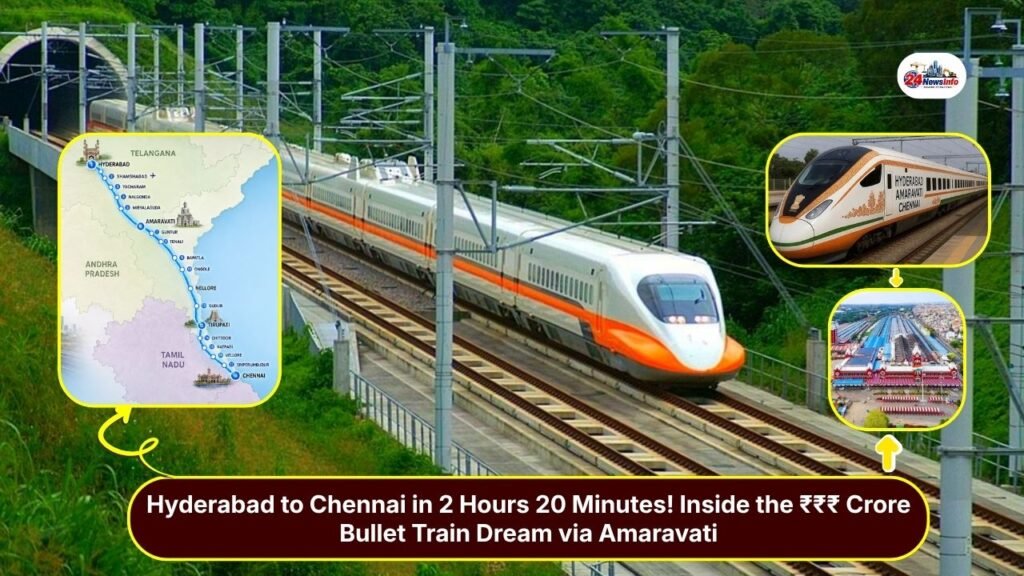 Hyderabad Amaravati Chennai Bullet Train 760 km Journey in Just 2.5 Hours, New Corridor with 18 Stations