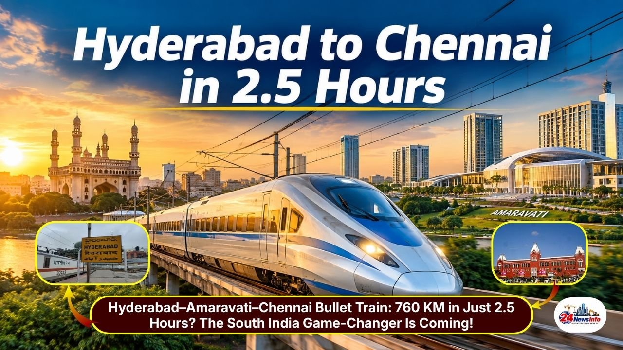 Hyderabad Amaravati Chennai Bullet Train 760 km Journey in Just 2.5 Hours, New Corridor with 18 Stations