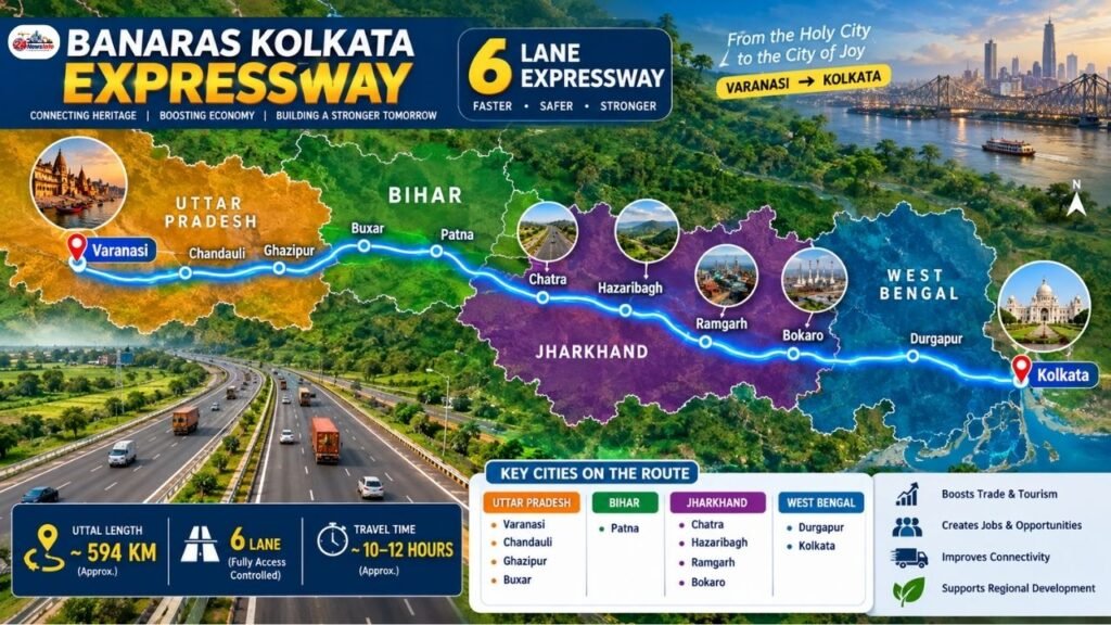 Banaras Kolkata 6 Lane Expressway Varanasi to Kolkata Journey Will Now Be Completed in 6-7 Hours